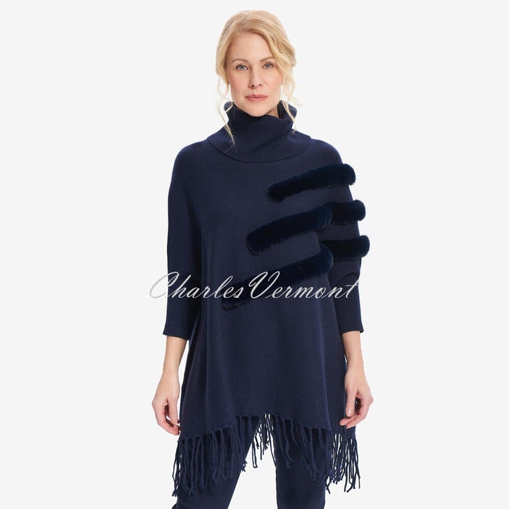 Joseph Ribkoff Poncho Cover Up – Style 214916 (Midnight Blue)