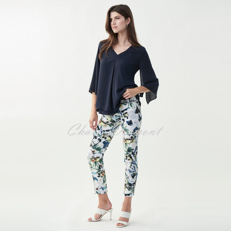 Joseph Ribkoff Postcard Print Trouser – Style 221005