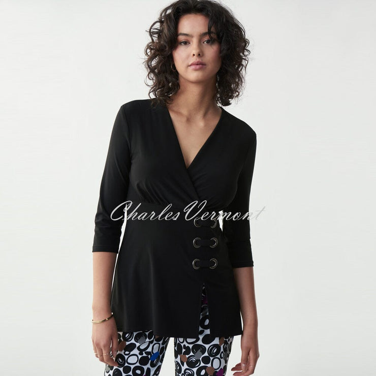 Joseph Ribkoff Tunic with Ring Details – Style 221032 (Black)