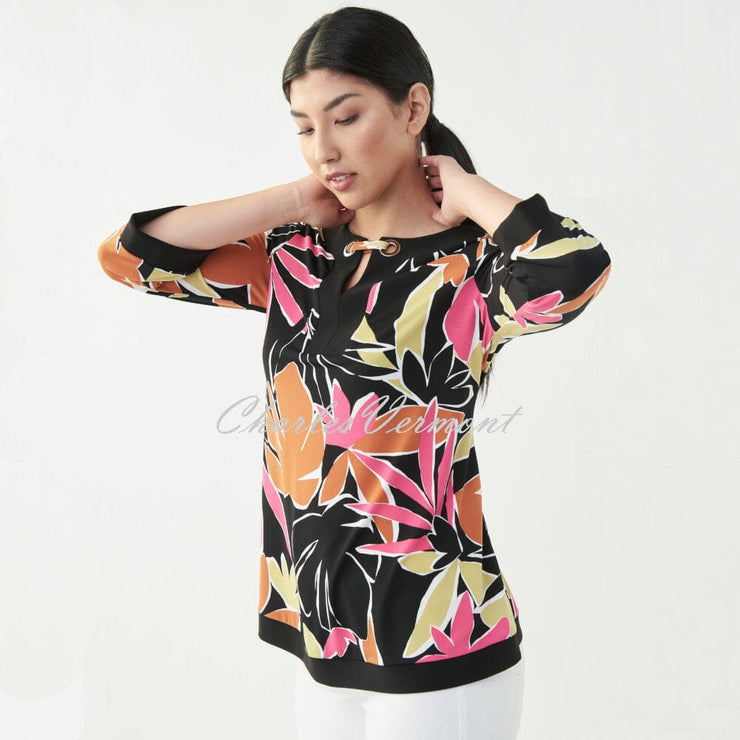Joseph Ribkoff Leaf Print Top – Style 221075