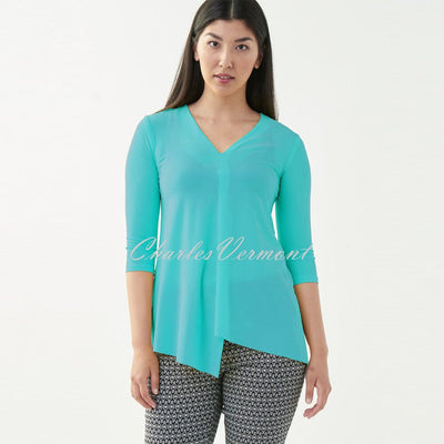 Joseph Ribkoff Asymmetric Hem Tunic – Style 221081 (Aruba Blue)