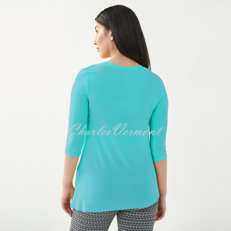 Joseph Ribkoff Asymmetric Hem Tunic – Style 221081 (Aruba Blue)