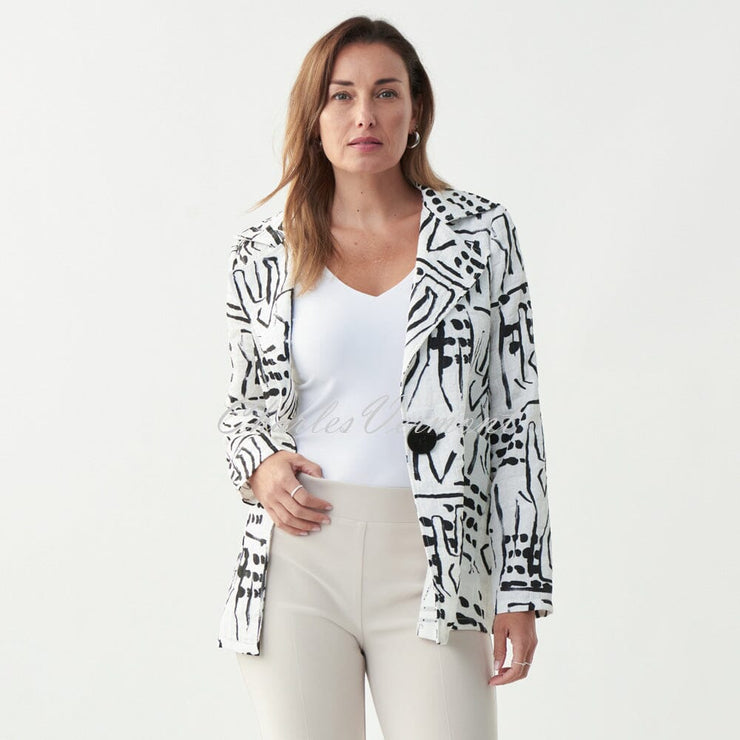 Joseph Ribkoff Abstract Print Jacket – Style 221113