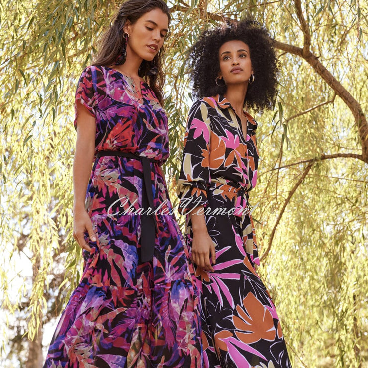 Joseph Ribkoff Tropical Chiffon Dress – Style 221165