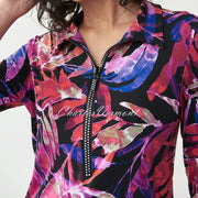 Joseph Ribkoff Tropical Print Diamante Zip Tunic – Style 221191