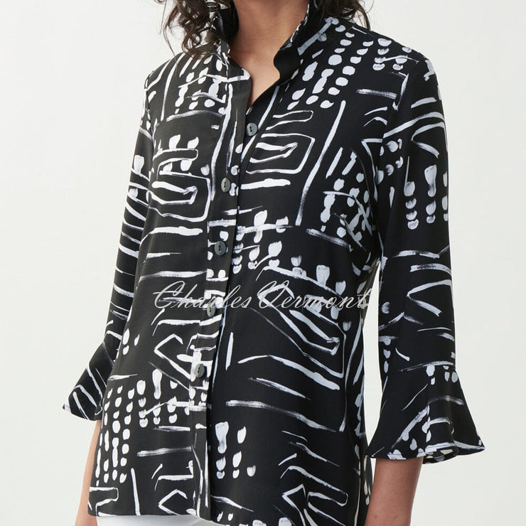 Joseph Ribkoff Abstract Print Blouse – Style 221221 (Black)