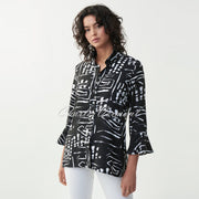 Joseph Ribkoff Abstract Print Blouse – Style 221221 (Black)