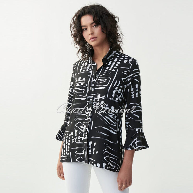 Joseph Ribkoff Abstract Print Blouse – Style 221221 (Black)
