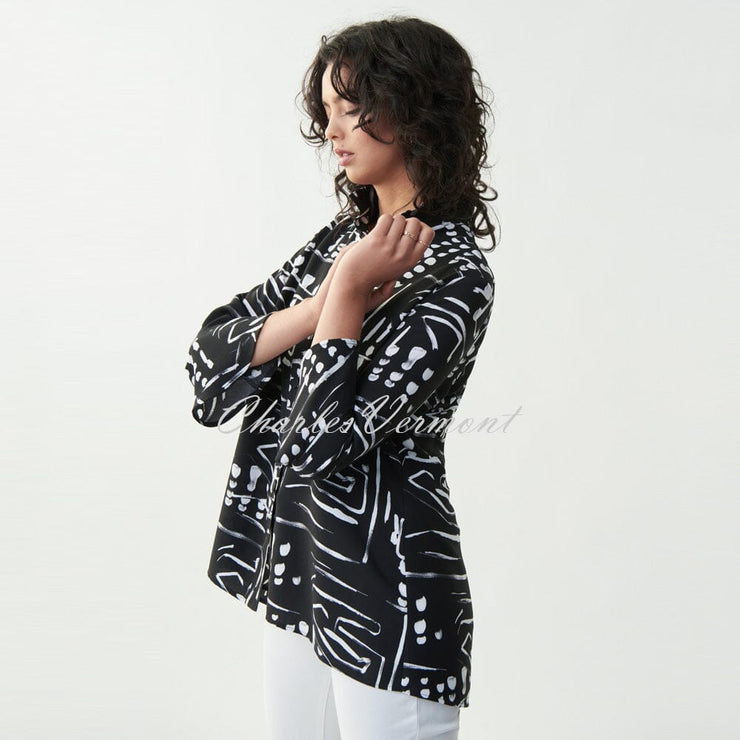 Joseph Ribkoff Abstract Print Blouse – Style 221221 (Black)