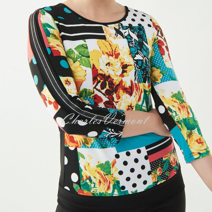 Joseph Ribkoff Geometric/Floral Top – Style 221267