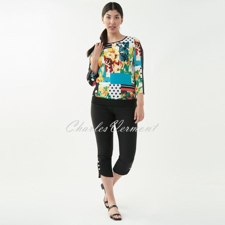 Joseph Ribkoff Geometric/Floral Top – Style 221267