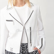 Joseph Ribkoff Zip and Stud Jacket – Style 221900