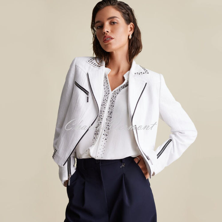 Joseph Ribkoff Zip and Stud Jacket – Style 221900