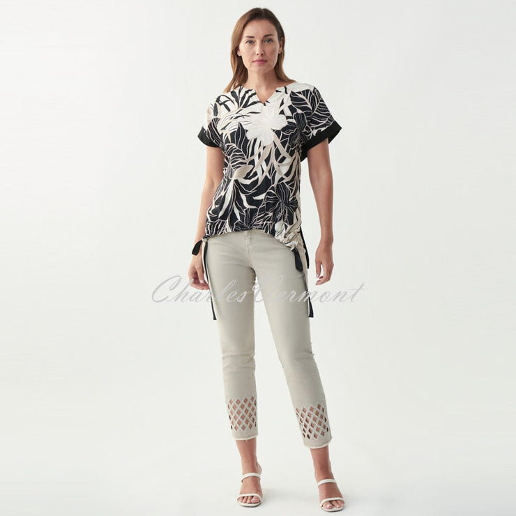 Joseph Ribkoff Rhinestone Ankle Jean – Style 221919 (Sand)