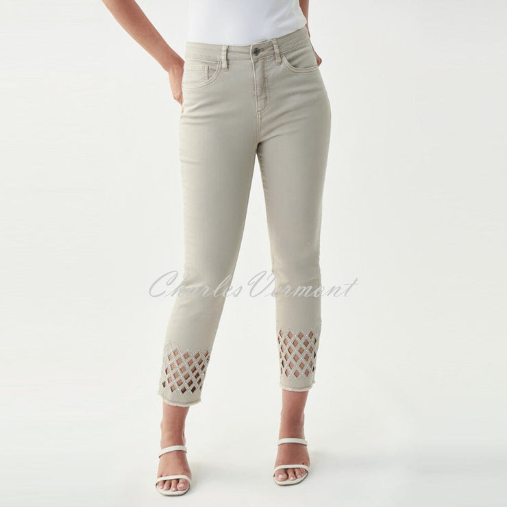 Joseph Ribkoff Rhinestone Ankle Jean – Style 221919 (Sand)