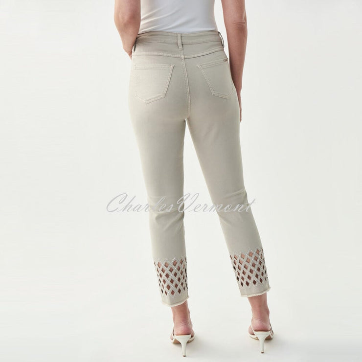 Joseph Ribkoff Rhinestone Ankle Jean – Style 221919 (Sand)