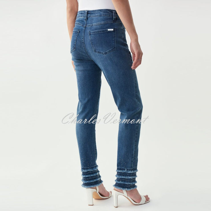 Joseph Ribkoff Jean with Frill and Rhinestone Ankle – Style 221921