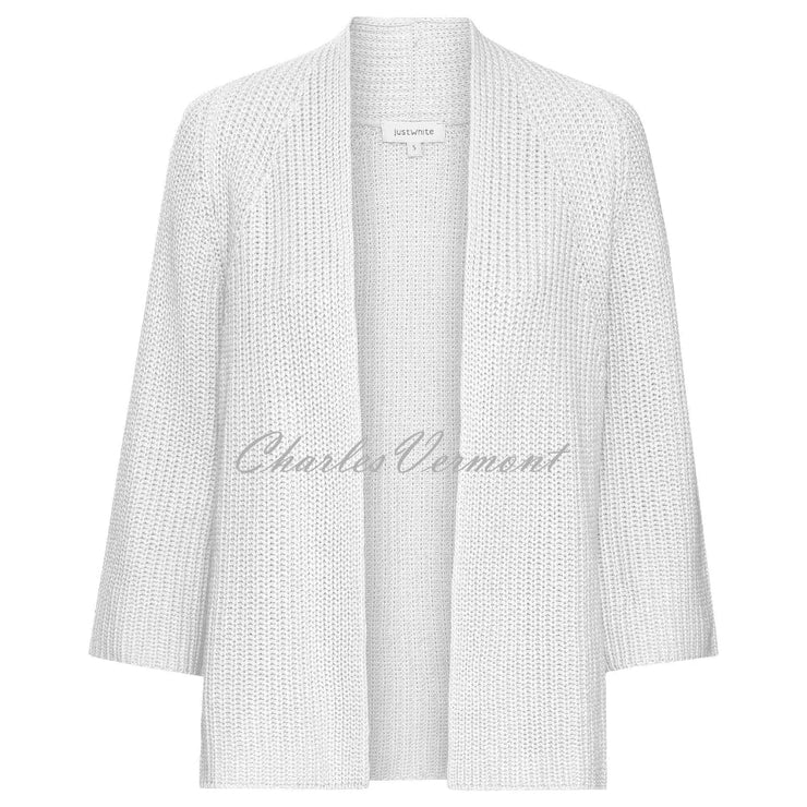 Just White Cardigan - Style 2904-010 (White)Just White Cardigan - Style J2904-010 (White)