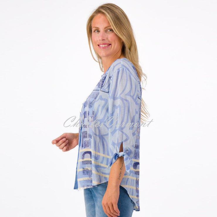 Just White Blouse with Rhinestone Detail - Style J2978