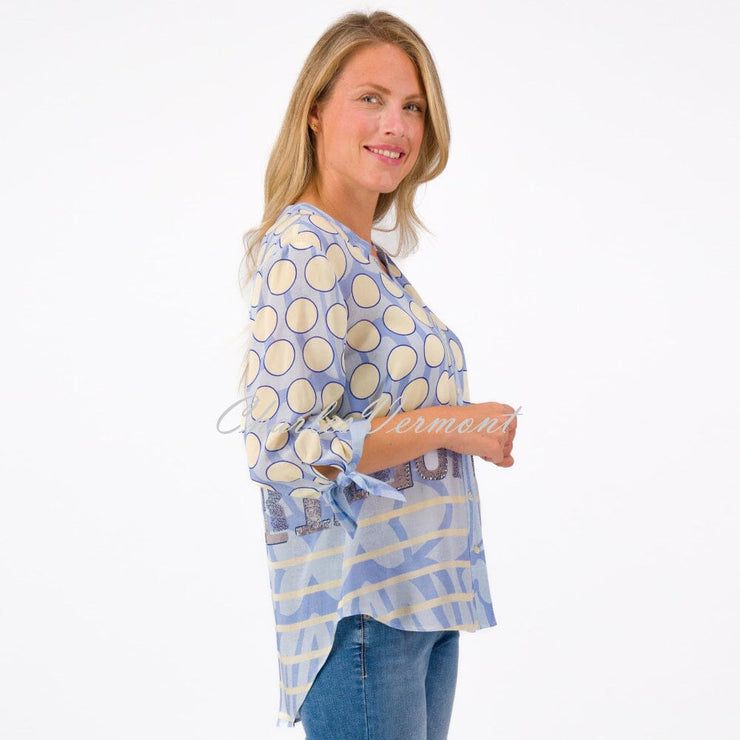 Just White Blouse with Rhinestone Detail - Style J2978