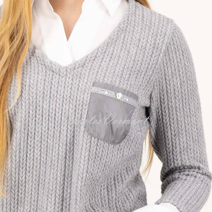 Just White Two-in-One Sweater Blouse - Style C2179