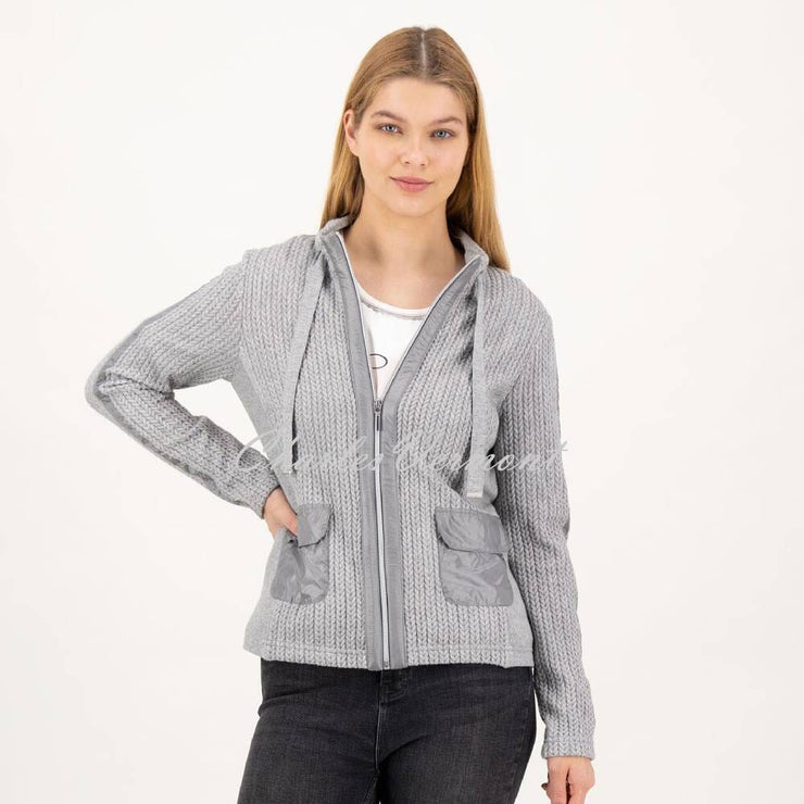 Just White Zip Cardigan Jacket - Style C2180