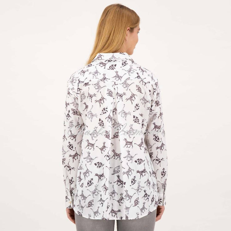 Just White Printed Blouse - Style C2331