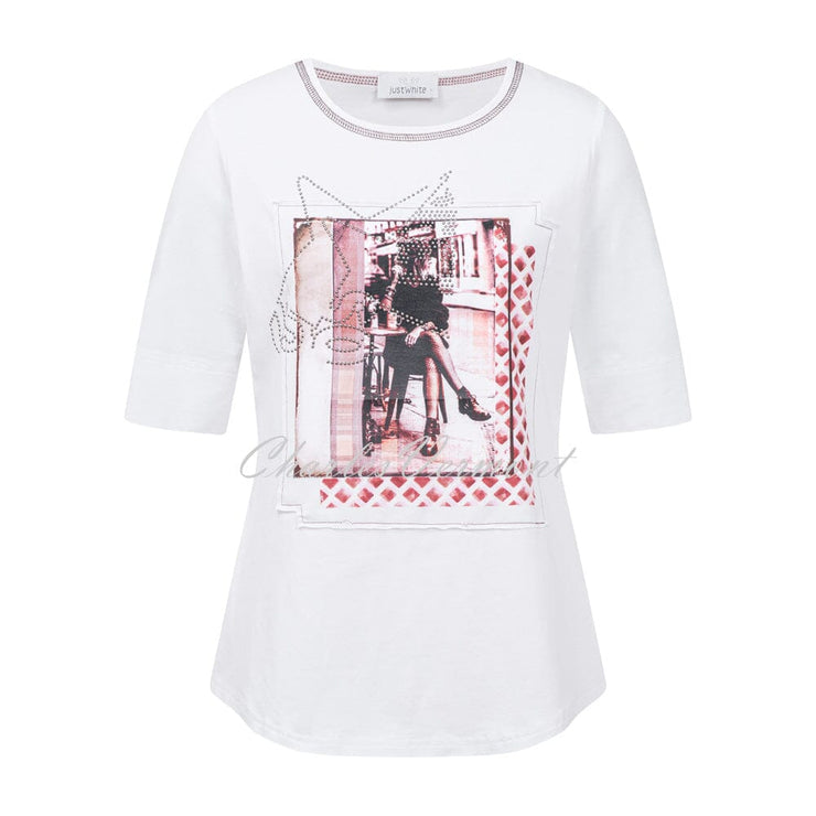 Just White Half-Sleeve Top – Style J1029