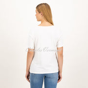 Just White Short Sleeve Printed Top - Style J1552