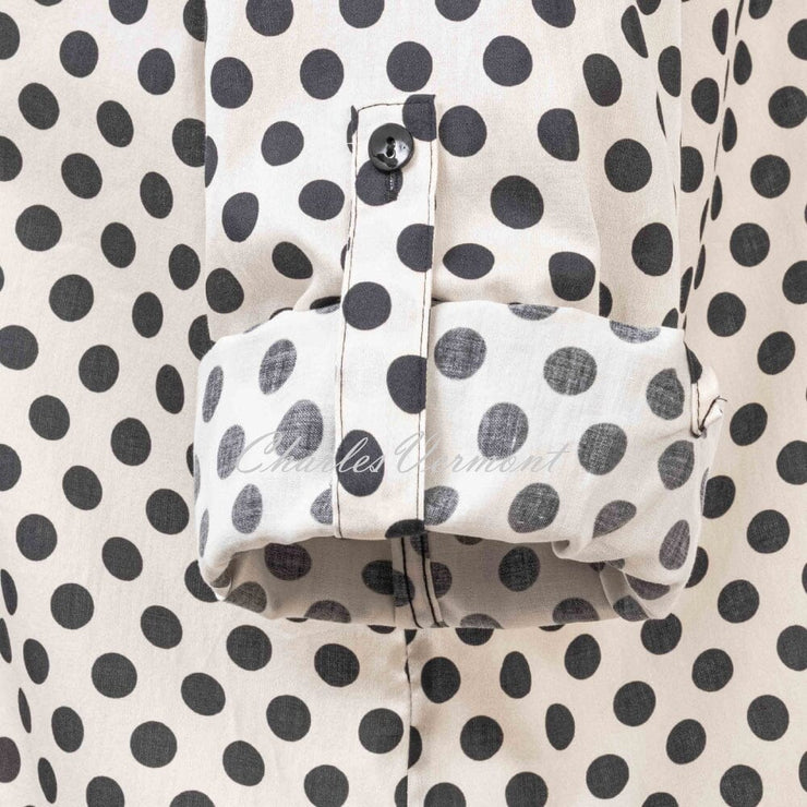 Just White Polka Dot Printed Blouse - Style J1641
