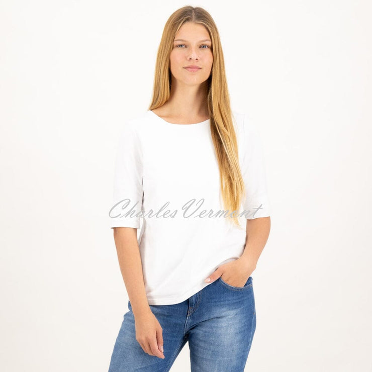 Just White Half Sleeve Top - Style J1682-010 (White)