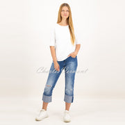 Just White Half Sleeve Top - Style J1682-010 (White)