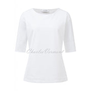 Just White Half Sleeve Top - Style J1682-010 (White)