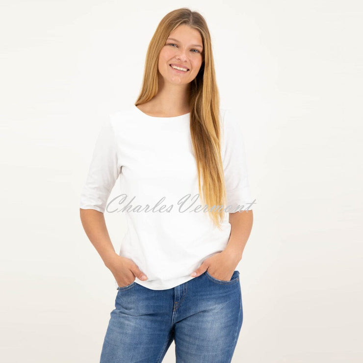 Just White Half Sleeve Top - Style J1682-010 (White)