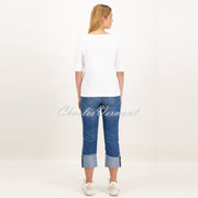 Just White Half Sleeve Top - Style J1682-010 (White)
