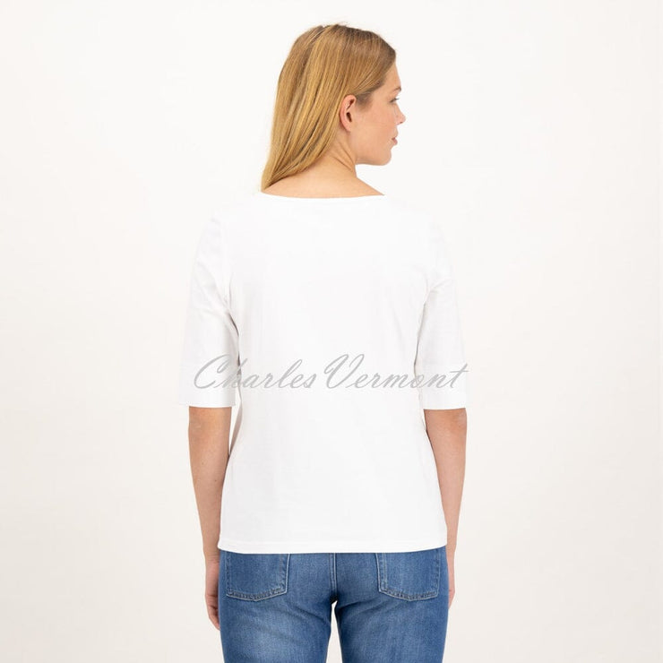 Just White Half Sleeve Top - Style J1682-010 (White)
