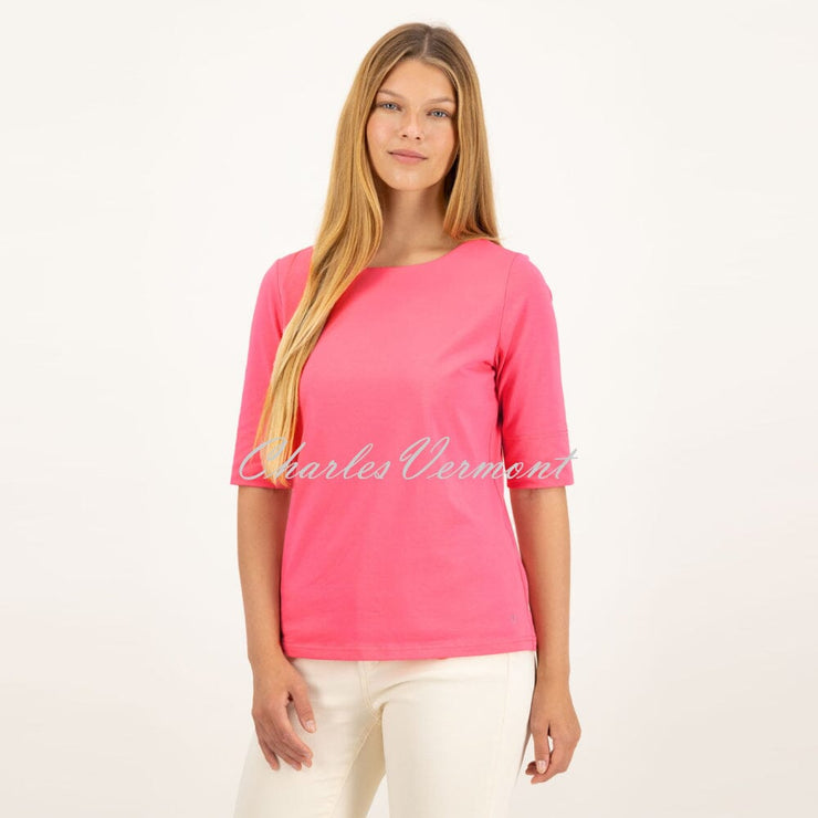 Just White Half Sleeve Top - Style J1682-340 (Hibiscus Pink)