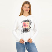 Just White Hoodie Top - Style J1721