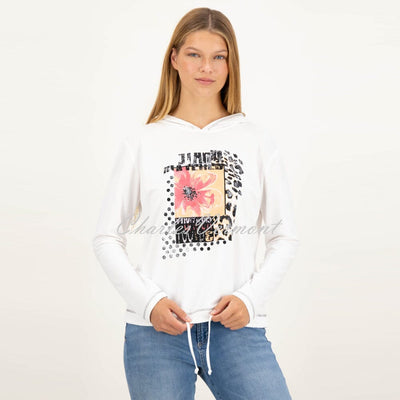 Just White Hoodie Top - Style J1721