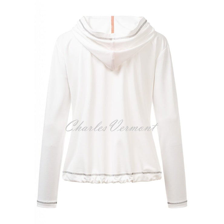 Just White Hoodie Top - Style J1721