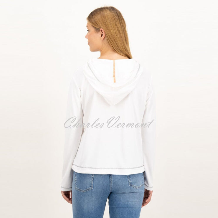 Just White Hoodie Top - Style J1721
