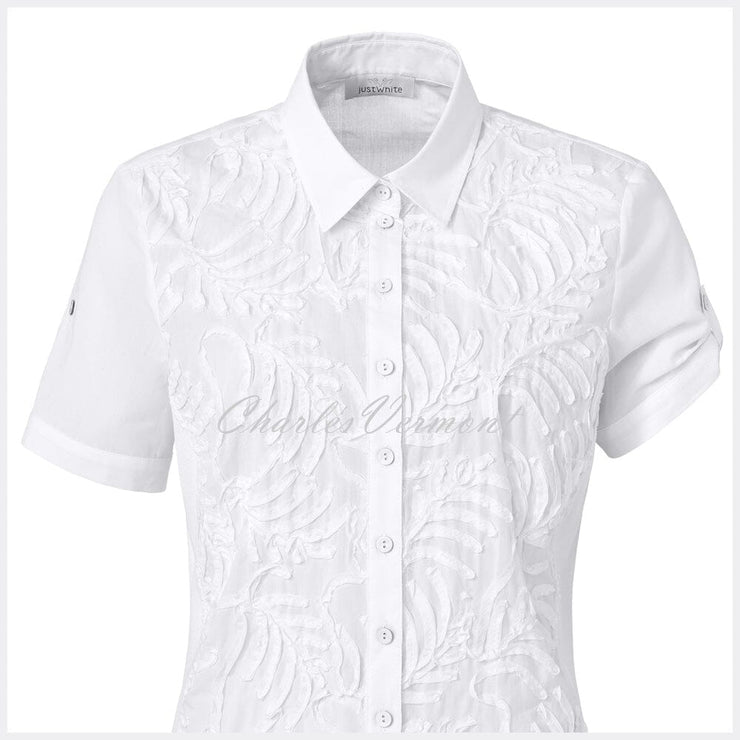 Just White Blouse (Embroidered Front) – Style 42462