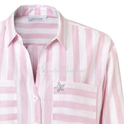 Just White Blouse – Style 44037-211 (Pink / White)