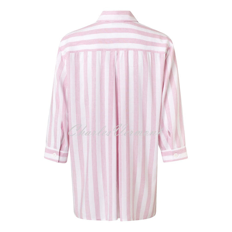 Just White Blouse – Style 44037-211 (Pink / White)
