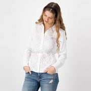 Just White Blouse with Heart Embroidery – Style C1291
