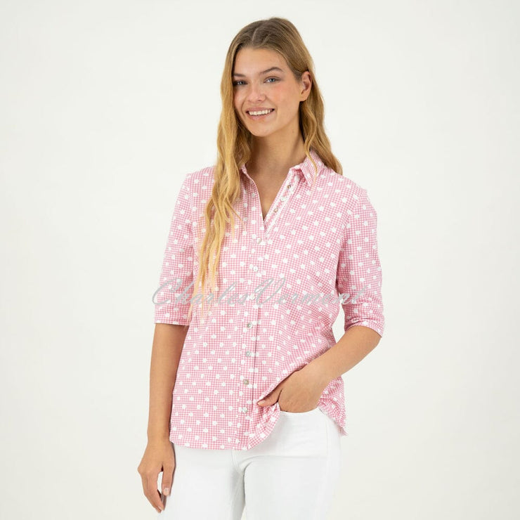 Just White Jersey Stretch Blouse - Style C1748