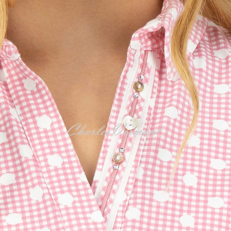 Just White Jersey Stretch Blouse - Style C1748