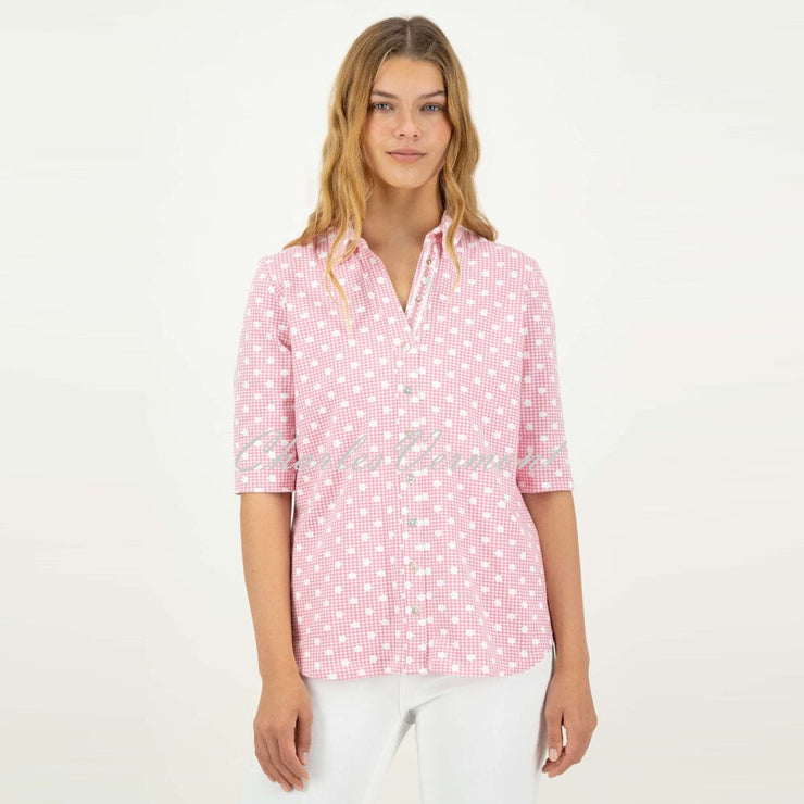 Just White Jersey Stretch Blouse - Style C1748