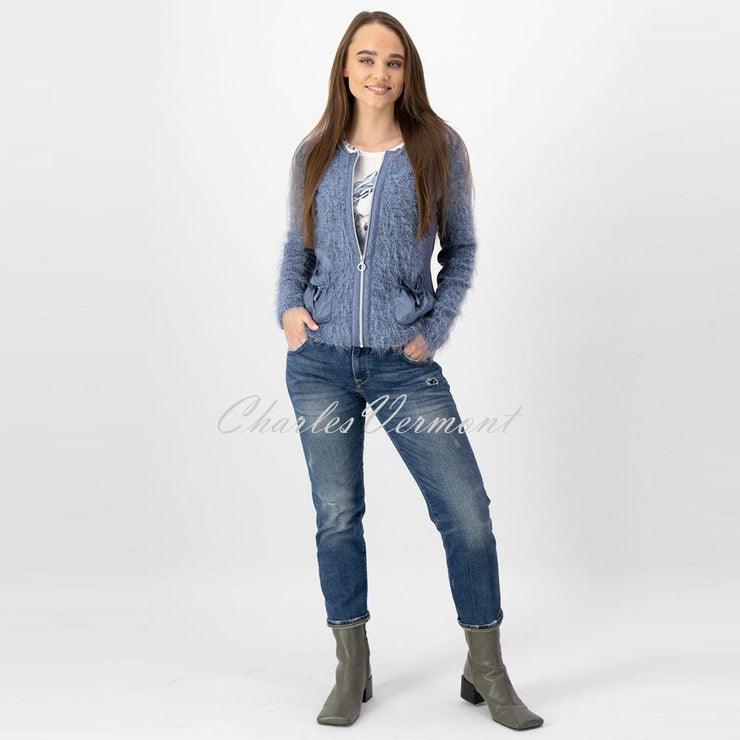 Just White Zip Cardigan – Style J1003-744