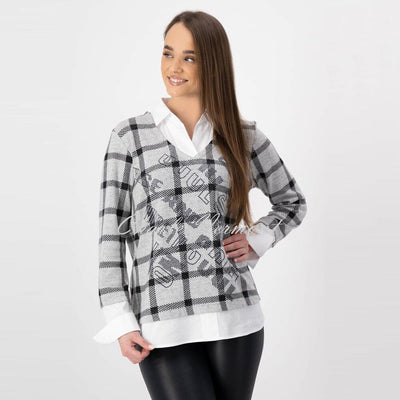 Just White Two-In-One Top – Style J1060